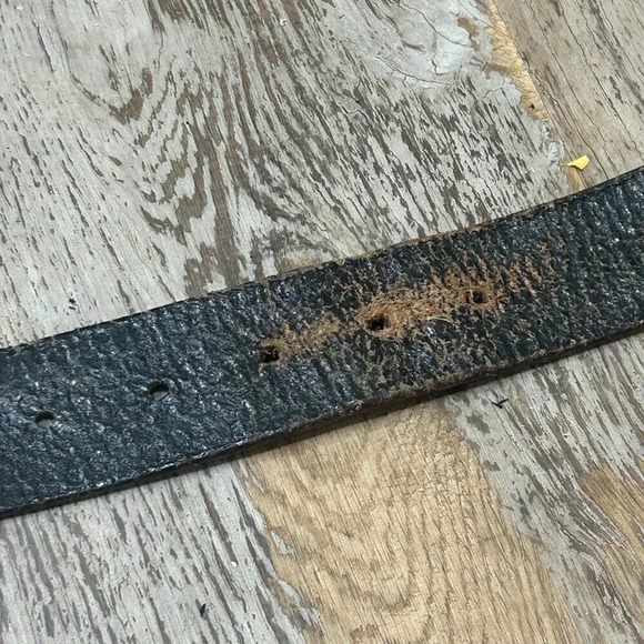 Fossil Vintage Men's Black Leather Belt Size 38 - Picture 2 of 7